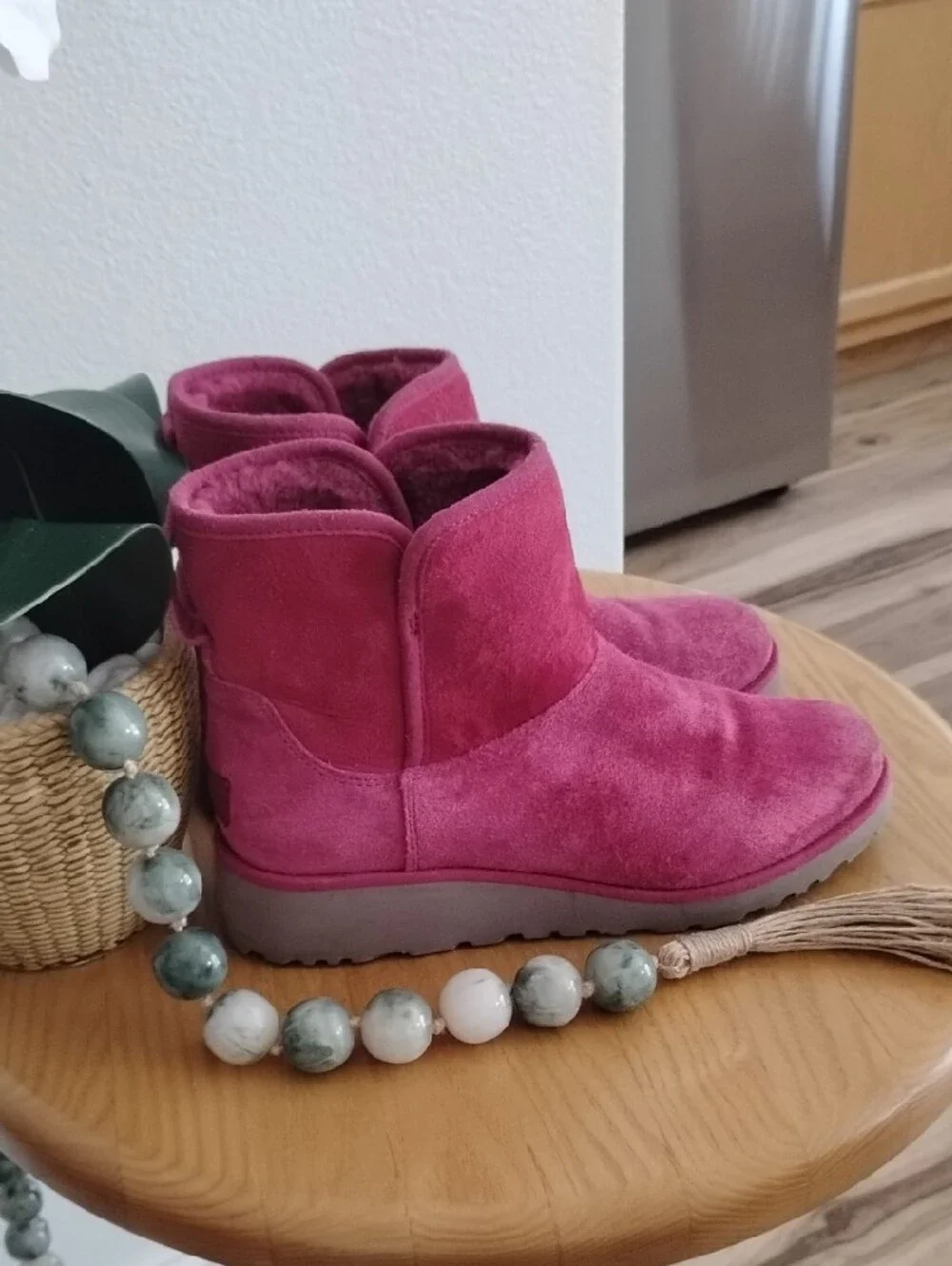 UGG Kristin Classic Slim Suede Wedge Ankle Boots - [women's sz 7.5] - Purple Pas
